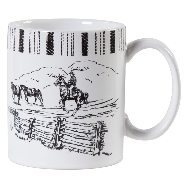 Ranch Life - Horse Mug (Set of 4) - Black / White