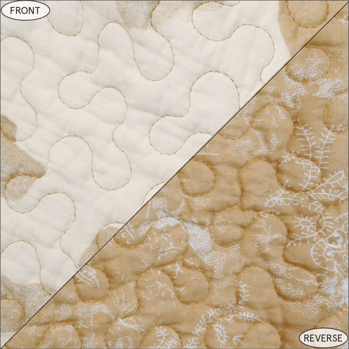 Elsa Cowhide - Full/Queen Reversible Quilt Set (Set of 3) - Light Tan