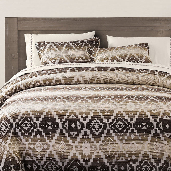 Chalet - Full Aztec Comforter Set (Set of 3) - White / Brown