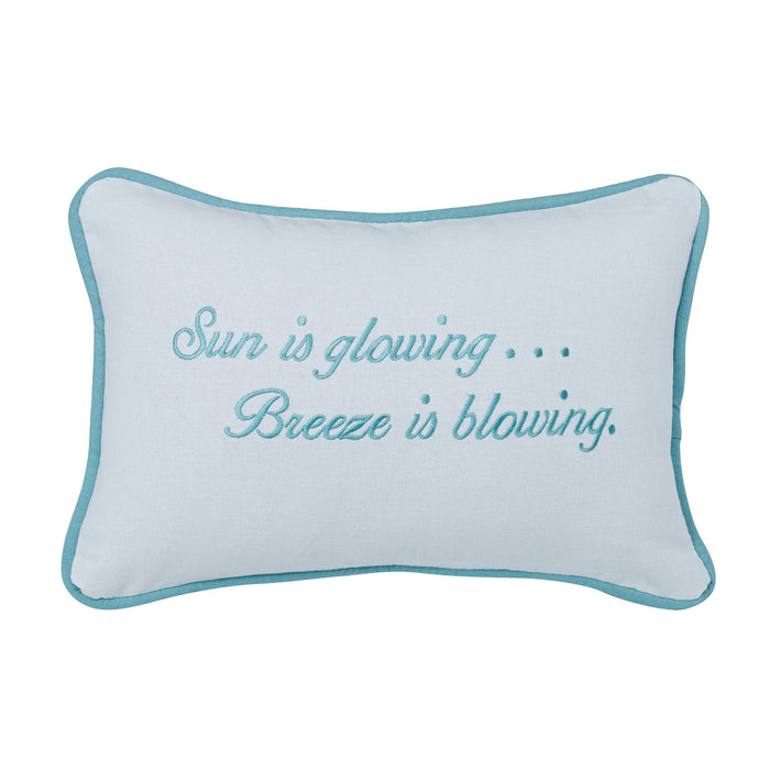Pillow - Embroidered Sun Is Glowing. Breeze Is Blowing Pillow - Multi