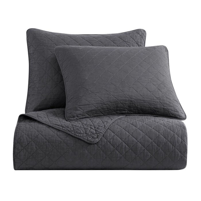Cotton Comfort - Twin Quilt Set (Set of 2) - Charcoal