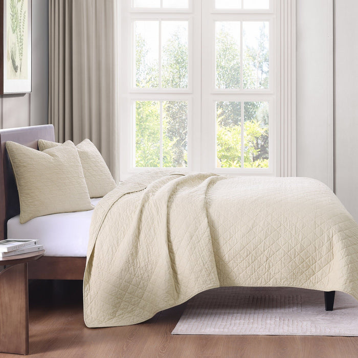 Cotton Comfort - King Quilt Set (Set of 3) - Prairie Tan