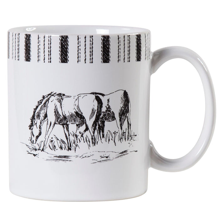 Ranch Life - Remuda Mug (Set of 4) - Black / White