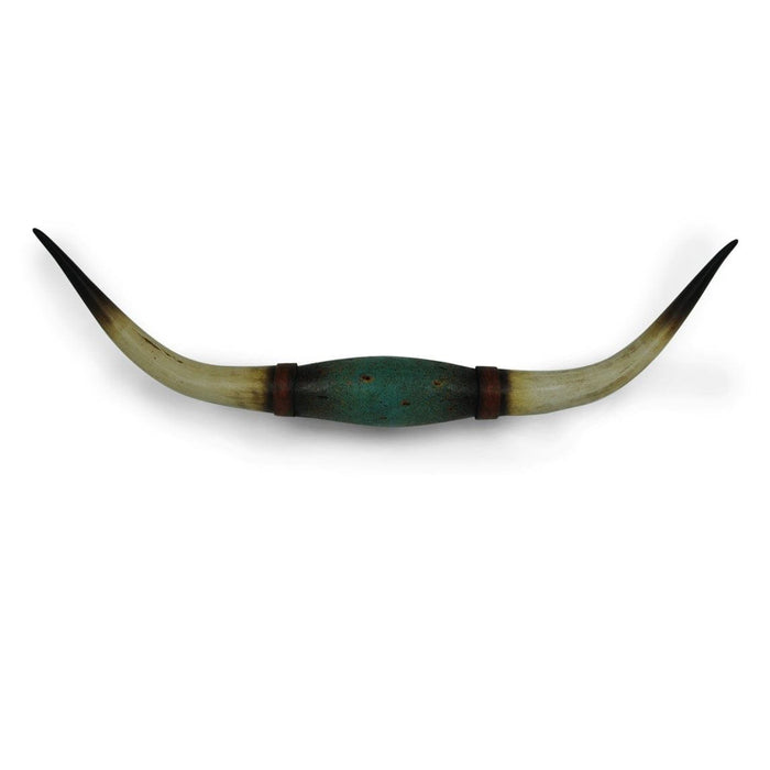 Wall Décor - 9" x 36" Longhorn Southwestern Wall Sculpture 4 Per Carton - Distressed Teal