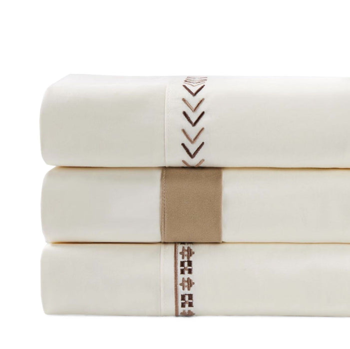 Arrow Sheet - Queen 350TC Southwestern Arrow Sheet Set (Set of 4) - Cream