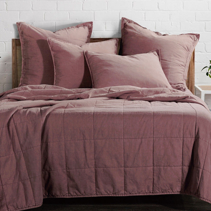 Cotton Canvas - King Stonewashed Coverlet - Sarsaparilla
