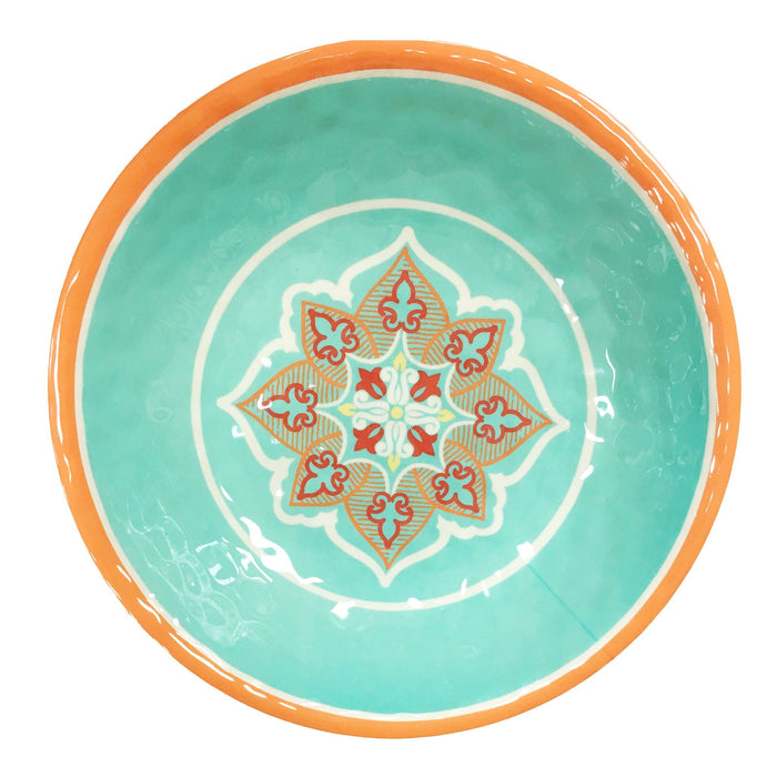 Western Melamine - Serving Bowl - Turquoise / Orange
