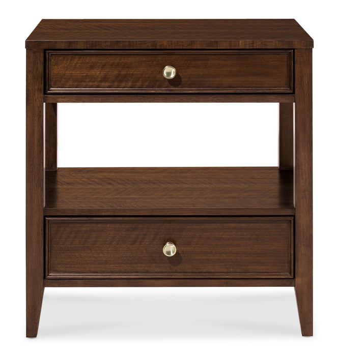 Archives - Two-Drawer Nightstand - Dark Brown