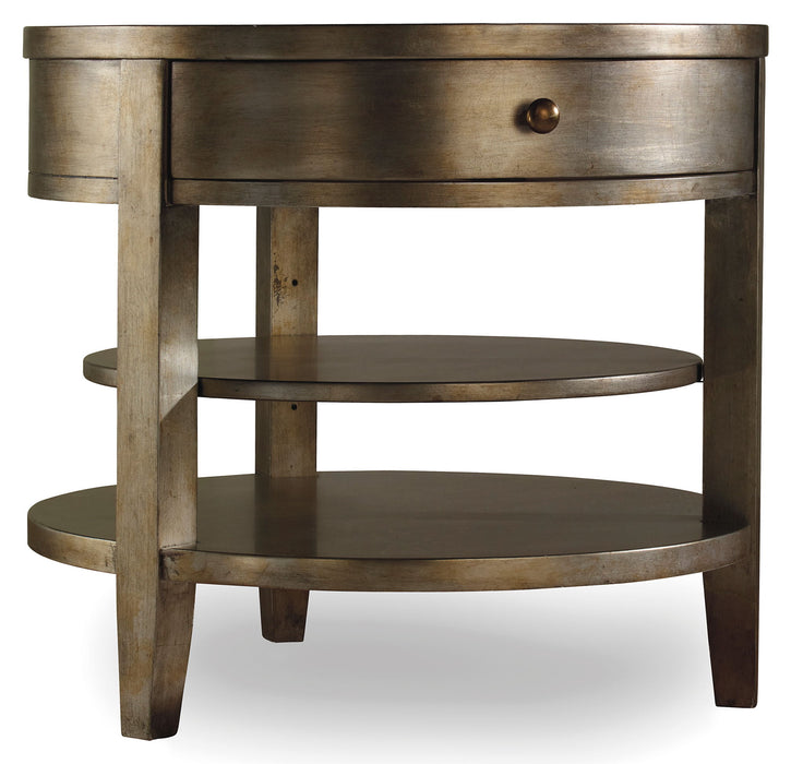 Sanctuary - 1-Drawer Round Lamp Table - Visage