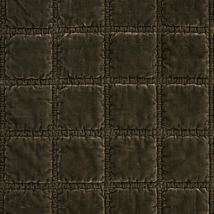 Stella - Faux Silk Velvet Double Box Stitch Throw - Fern Green