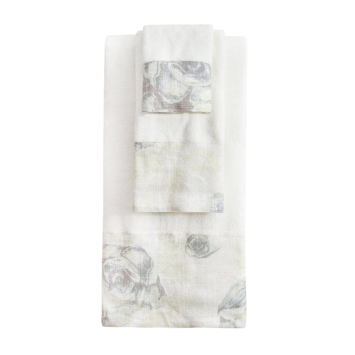 Rosaline - Linen Towel Set (Set of 3), 2 Per Carton - White
