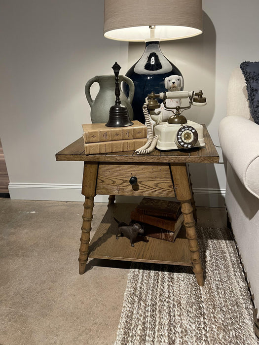 Vintage Market - Splayed Bobbin Leg 1 Drawer End Table