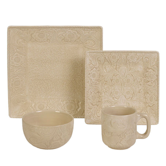 Savannah - Ceramic Dinnerware Set (Set of 16) - Cream