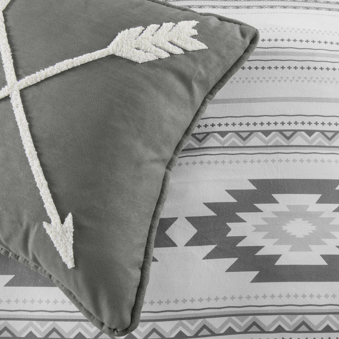 Free Spirit - Twin Comforter Set (Set of 3) - Gray / White