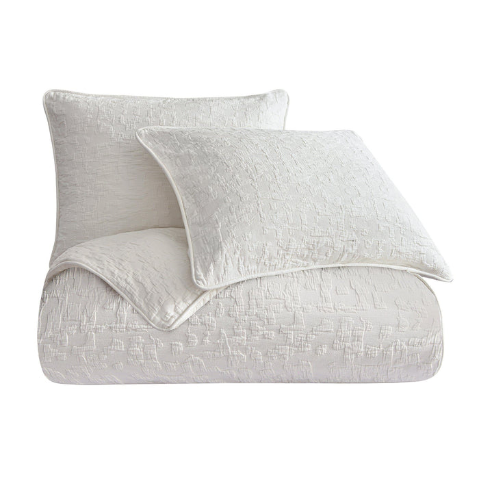 Porto Matelasse - Twin Duvet Cover Set (Set of 2) - Vintage White