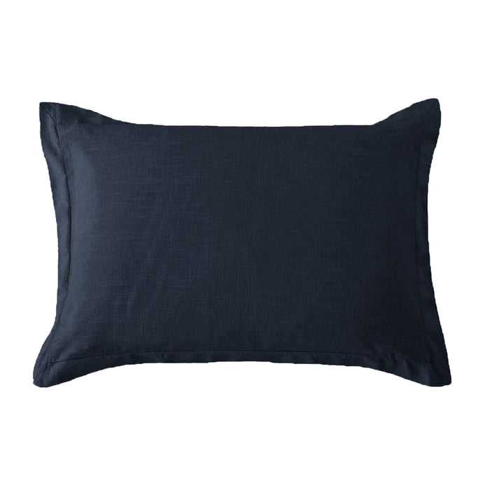 Hera - Washed Linen Tailored Dutch Euro Pillow - Navy