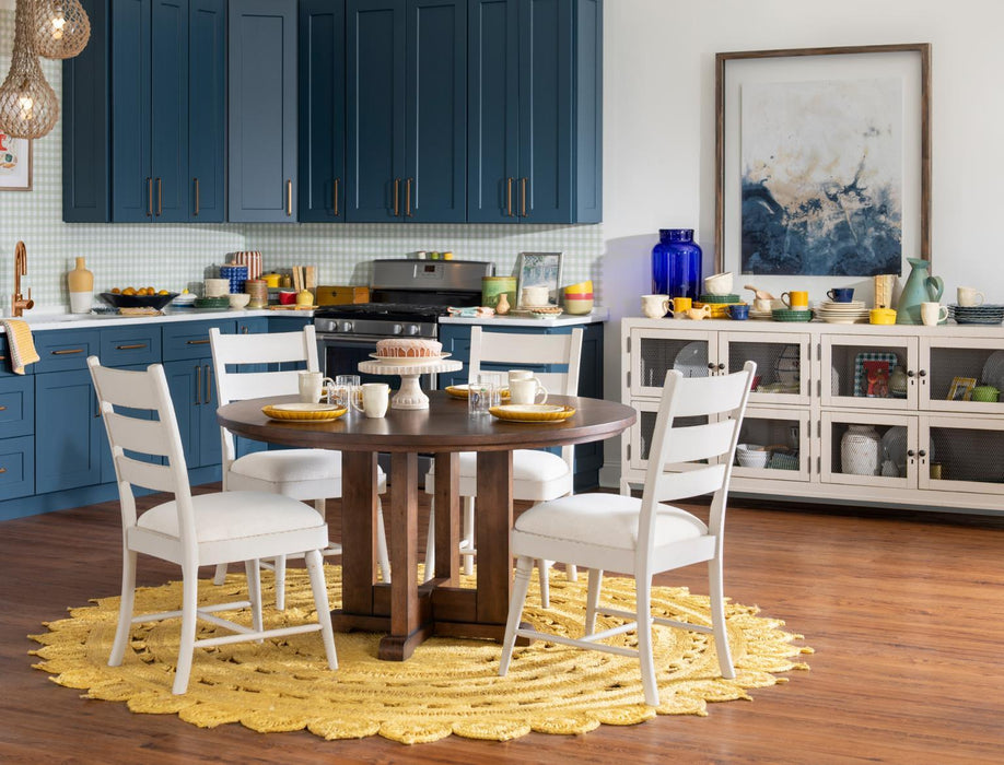 Lake House - Complete Round Pedestal Dining Table - Pinecone