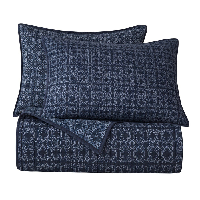 Indigo - Twin Reversible Quilt Set (Set of 2) - Blue