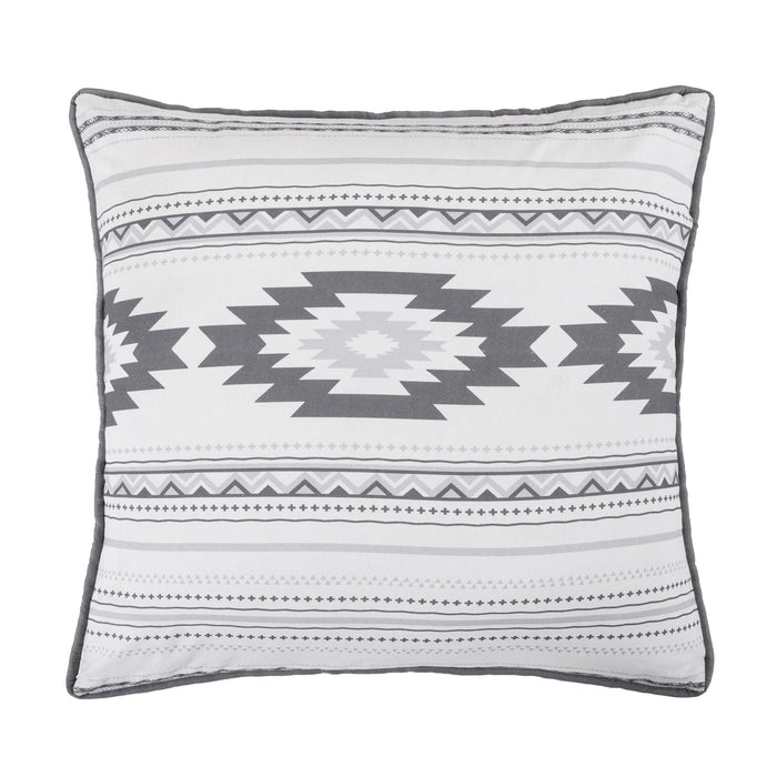 Free Spirit - Aztec Euro Sham - Gray / White