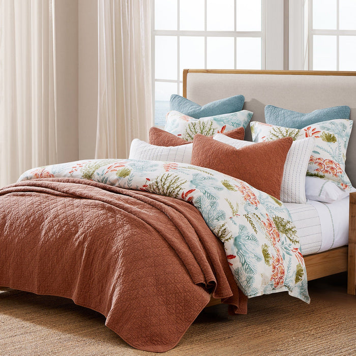 Oceania - Queen Duvet Cover Set (Set of 3) - Coral