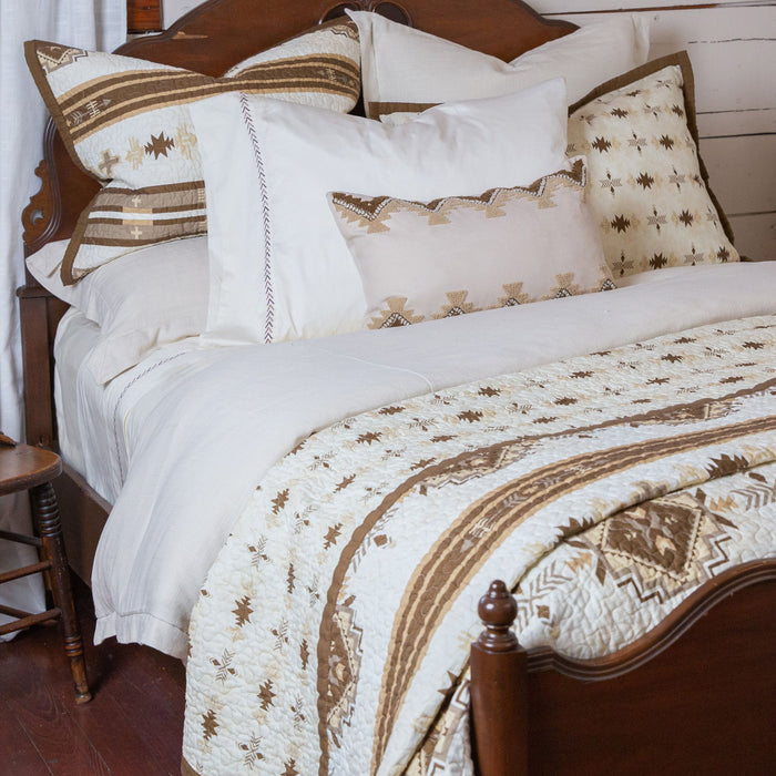 Dakota - Full/Queen Reversible Quilt Set With 2 Standard Shams (Set of 3) - Tan