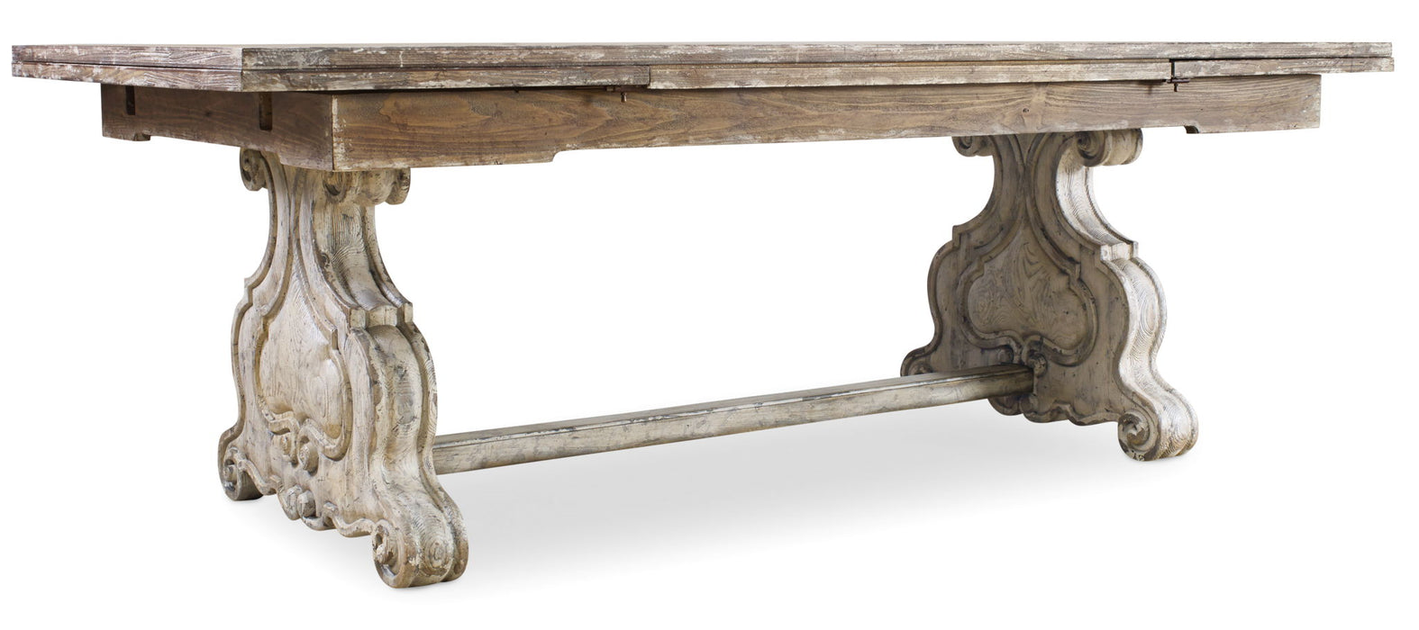 Chatelet - Refectory Rectangle Trestle Dining Table With Two 22" Leaves - Paris Vintage