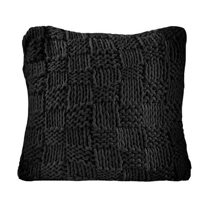 Chess Knit - Euro Sham - Black