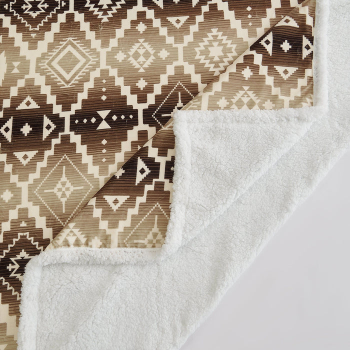 Campfire - Chalet Aztec Campfire Sherpa Throw 6 Per Carton - Multi Color