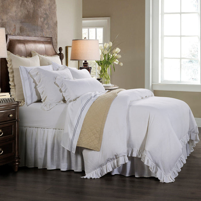 Lily - King Washed Linen Comforter Set (Set of 3) - White