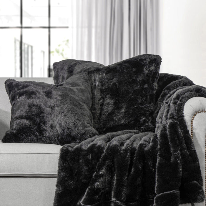 Arctic Bear - Oversized Throw Blanket - Black
