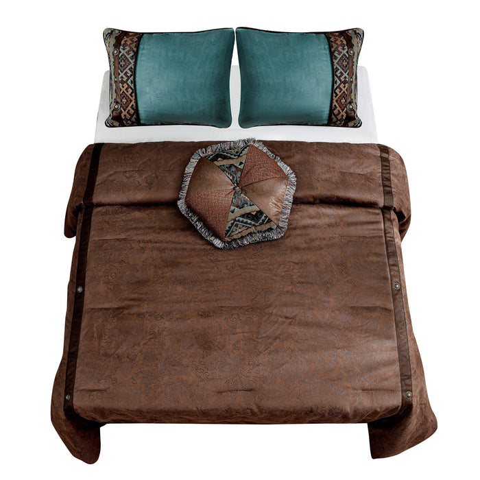 Del Rio - King Comforter Set (Set of 5) - Brown