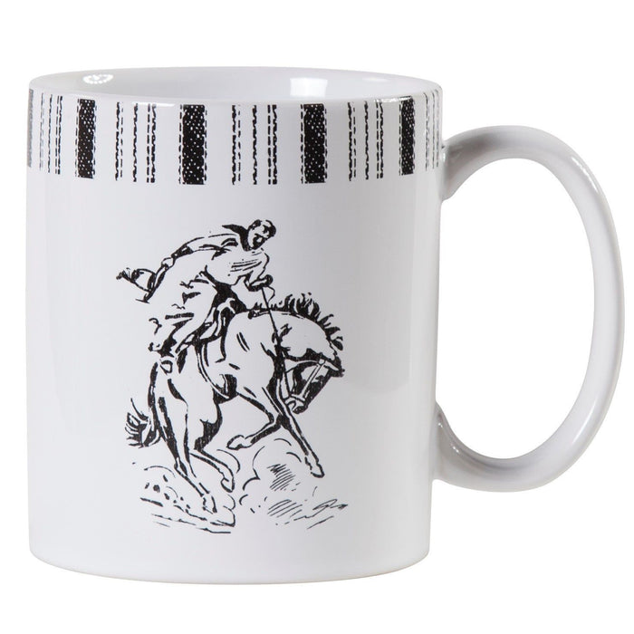 Ranch Life - Bronco Mug (Set of 4) - Black / White