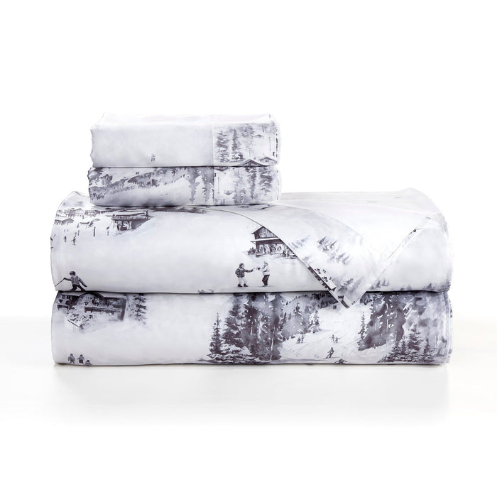 Ski Life - Queen Eucalyptus Sheet Set (Set of 4) - Gray