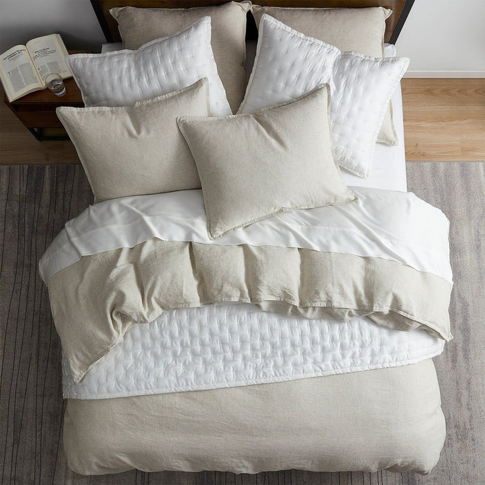 100% French Flax Linen - King Duvet Cover Set (Set of 3) - Natural