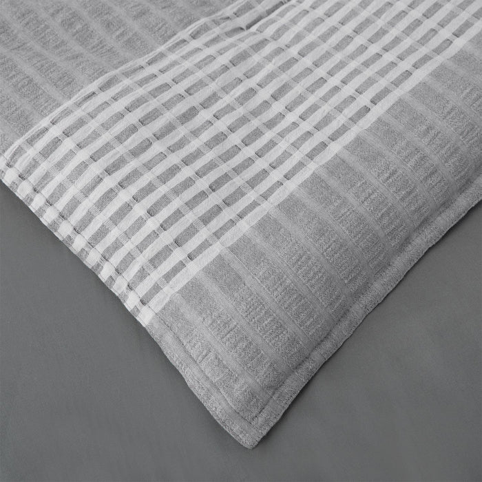 Lane - King Stripe Duvet Cover Set (Set of 3) - Gray