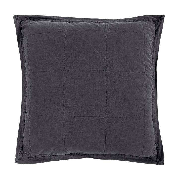 Cotton Canvas - Stonewashed Euro Sham - Charcoal