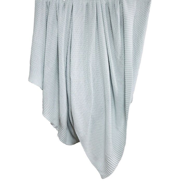 Cotton Knit - King Blanket - Light Blue