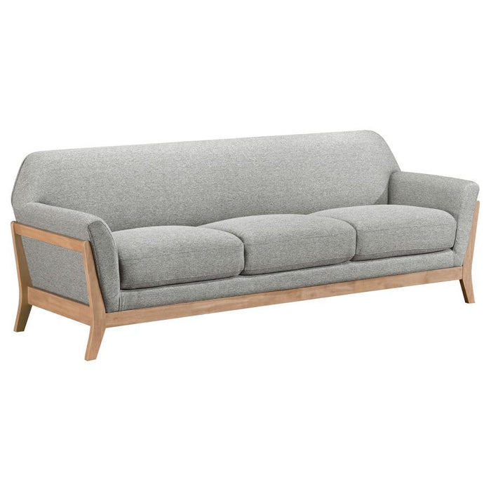 Vaughn - Fabric Upholstered Flared Arm Sofa - Gray