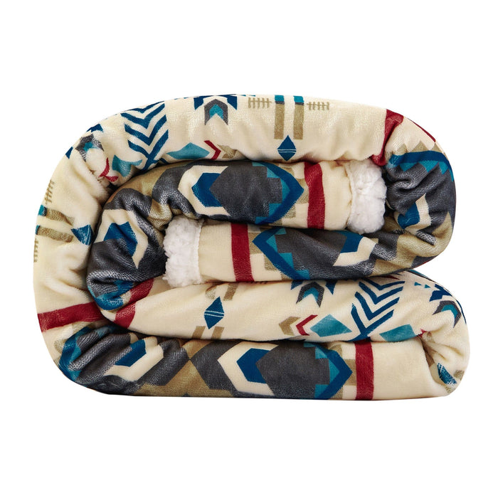 Campfire - Spirit Valley Campfire Sherpa Throw 6 Per Carton - Multi Color