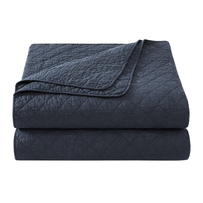 Cotton Comfort - King Quilt Set (Set of 3) - Navy