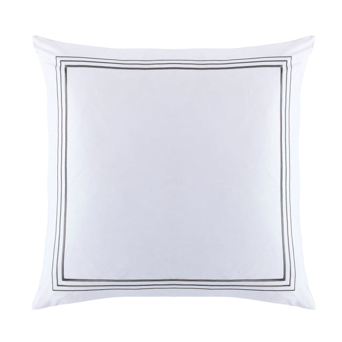 Border Embroidery - Euro Sham - Gray