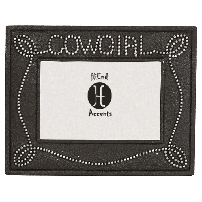Picture Frame - 4" x 6" Cowgirl Studded Chocolate Picture Frame 4 Per Carton - Brown