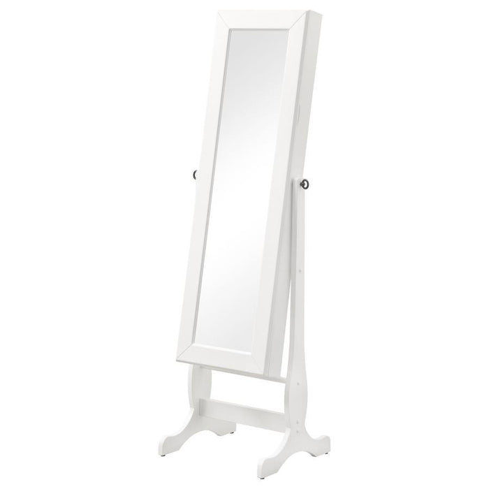 Batista - Cheval Mirror With Jewelry Storage - White