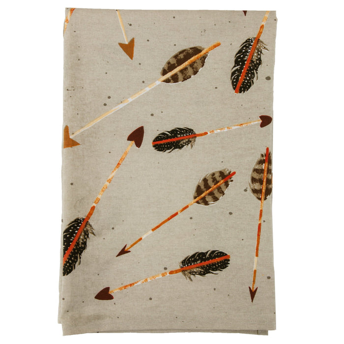 Arrow - Tossed Arrow Southwestern Tea Towel Set (Set of 5), 2 Per Carton - Tan