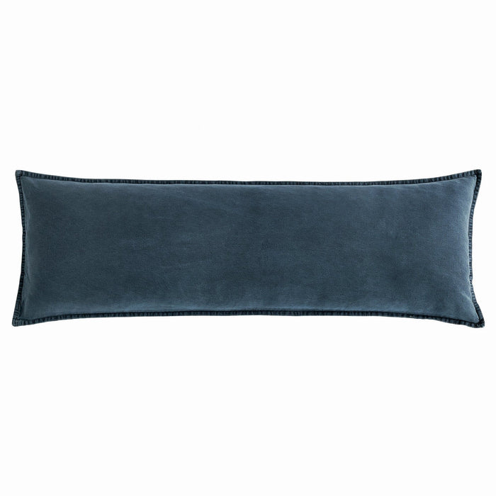 Cotton Canvas - Stonewashed Long Lumbar Pillow - Denim