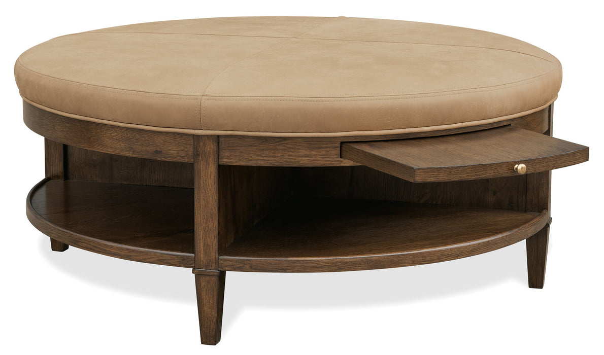 Cashiers - Cocktail Ottoman - Chestnut / Vintage Ecru