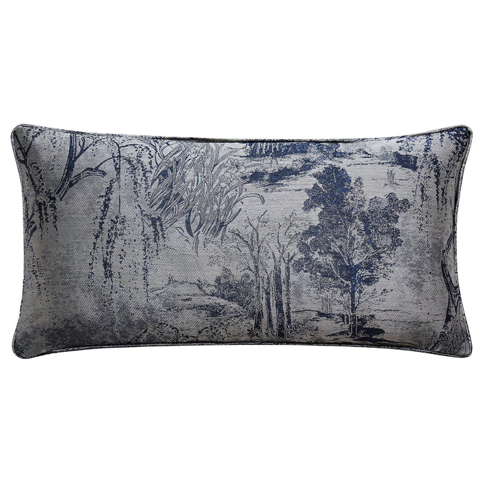 Pastoral Jacquard - Lumbar Decorative Pillow - Silver