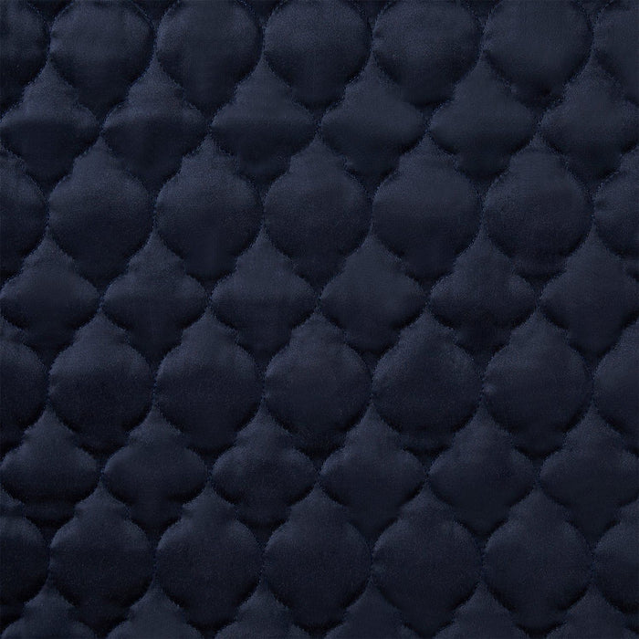 High Shine Satin - 21" x 34" Quatrefoil Quilt Pillow Sham Set (Set of 2) - Navy