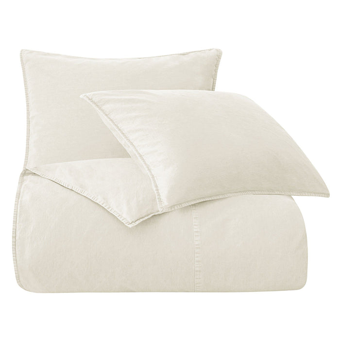 Cotton Canvas - Twin Stonewashed Duvet Cover Set (Set of 2) - Natural