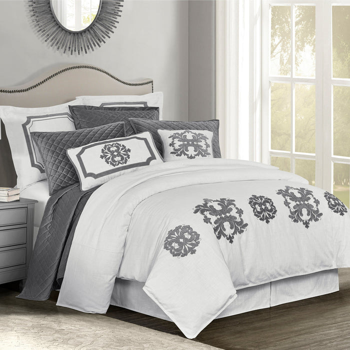 Madison - Queen Linen Duvet Cover - Gray
